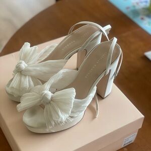 Loeffler Randall Natalie White Bow Heel